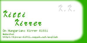 kitti kirrer business card